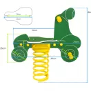 Pružinová hojdačka - Motorka zelená  (kotvenie do zeme)
