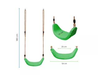 Hojdačka LUX plastové sedátko - svetlo zelená