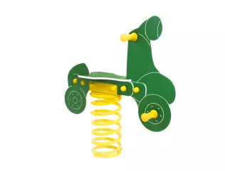 Pružinová hojdačka - Motorka zelená  (kotvenie do zeme)