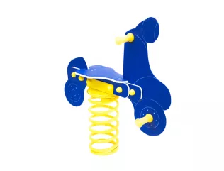 Pružinová hojdačka - Motorka modrá  (kotvenie do zeme)