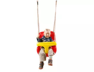 Hojdačka - BABY swing červená/žltá