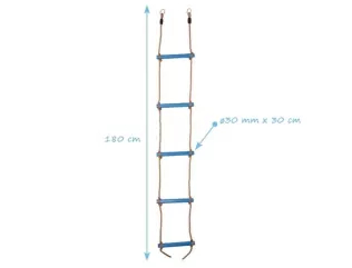 Plastový lanový rebrík  5 priečkový - modrý