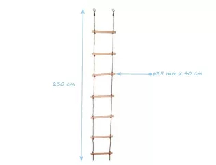 Drevený lanový rebrík  7 priečkový, PP