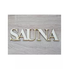 Názov SAUNA 20 cm frézovaný tlačené písmo