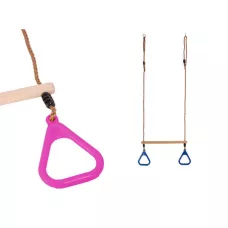 Hrazda s kruhmi - ružová  Wooden Ring trapeze